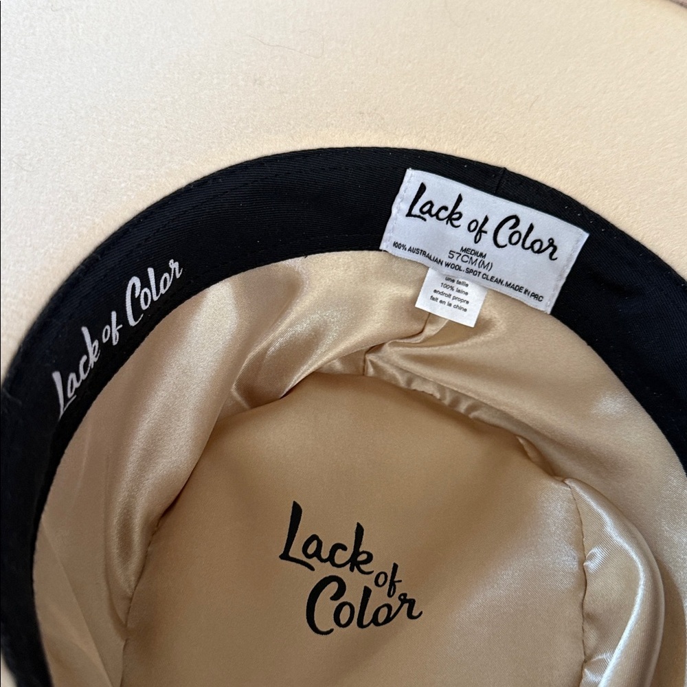 Lack Of Color Cream Wide-Brim Hat with Gold Sea Charm Trim - Picture 3 of 7